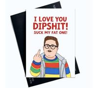 Peachy Antics Funny Valentine's Day Card Derek Funny Card For Him for Her A5 Size Fan Card gift for Him gift For Her Valentine's Day gift Stranger Things gift for Her For Him SP414