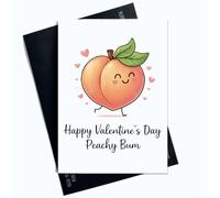 Peachy Antics Funny Valentine's Day Card For Her Valentines Day Card for Girlfriend For Boyfriend, Husband For Wife Cute Design Bum Funny Joke A5 Size Valentine's Day Card for Fiance Fiancee SP429