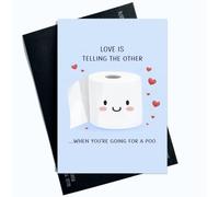 Peachy Antics Funny Valentine's Day Card Love Is Going For a Poo Joke Funny Card For Him for Her A5 Size gift for Him gift For Her Valentine's Day gift Birthday Card For Him SP419