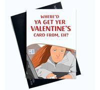 Peachy Antics Funny Valentine's Day Greeting Card Where'd Ya get Yer Valentine's Card From Eh Funny Joke Card For Her For Him For Wife For Husband For Girlfriend For boyfriend A5 Size AP356
