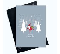 Peachy Antics Merry Christmas Card Cute Background Ideal For Friends and Family Christmas Greeting Card Heartwarming Festive Greeting SP147