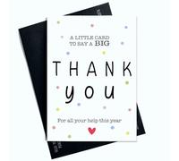 Peachy Antics Thank You For Being A Big Help This Year Teacher For Card End Of Term School Card From Child For Teacher Cute Design Teacher Cards Thank You Cards AP283