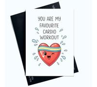 Peachy Antics Valentine's Day Card You Are My Favourite Cardio Workout Funny Joke Card Forever Funny Joke Valentine's Card For Him For Her Funny Card Gift For Him Gift For Her A5 SP410