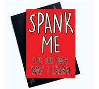 Peachy Antics Valentines Day Cards | Funny Greeting Cards for Him | Profanity Cards for Him Spank Me | Valentines Card for Boyfriend | Husband Fiancé Fiancée | BDSM LGBTQ LGBT Gifts Comedy (PC818)