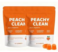 Peachy Clean Prebiotic Fiber Gummies,[New] For Digestive Gut Health, 60,2Pcs