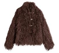Peachy Den Women's Patti Faux Fur Coat Chocolate