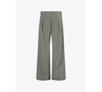 Peachy Den Womens Peachy Den Lola Wide-Leg Low-Rise Woven Trousers Slate Green M