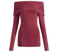 Peachy Den Women's The Kylie Cold Shoulder Top Red Sandstone XS