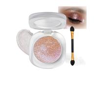 Peachy Iridescent Glow Eyeshadow Palette Makeup Kit - Shimmer Cream Shadow with Purple Blue Sparkles for Women, Long Lasting Waterproof Eye Make-Up Powder Highlighter Cosmetics (Cosmic Rose)
