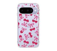 Peachy Life Compatible for Google Pixel 10 Case, Cute Cherry with Hearts Design Transparent Soft TPU Protective Clear Case 6.3 inch (Cherry Hearts)