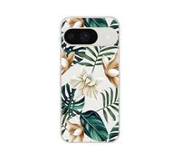 Peachy Life for GG 10 Case, Tropical Jungle Flower Pattern with Palm Leaves Design Transparent Soft TPU Protective Clear Case 6.3 inch (White Petal Fern, GP 10 Pro)