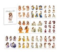 Peacoblue 10 Sheets Waterproof Self-Adhesive Stickers Book Country Girl Pattern for Scrapbooking Planner Calendar Journaling Gift Decor Classroom Rewards Laptop, Vinyl Stickers for Students Adult