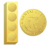 Peacoblue 100Pcs Gold Foil Sticker Seal Embossed 2 Inch Teeth, Self Adhesive Golden Around Embossing Decals for Invitation Certificate Envelope Seal Gift Card Decoration