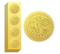Peacoblue 100Pcs Gold Foil Stickers Seals Embossed 2 Inch Carnival and Clown for Carnival Gift Present Card Decor, Envelop Seals, Invitation, Self Adhesive Gold Around Embossing Stickers