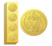 Peacoblue 100Pcs Gold Foil Stickers Seals Embossed 2 Inch Dove with Bible for Christian-Themed Gift Present Card Decor, Envelop Seals, Family Party Invitation, Gold Around Embossing Stickers