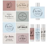 Peacoblue 160Pcs Lip Balm Labels Sticker for Tubes 2.1"x1.7" Minimalist Style in Morandi Tones, 8 Styles Waterproof Chapstick Labels for Homemade Lip Balm Container Wedding Baby Shower Party Gifts