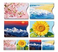 peacoblue 20Pcs RFID Blocking Sleeves for Credit Cards, 4 Stlye Scenery and Plants RFID Card Holder Protector - Identity Theft Protection Perfect Gifts for Men Women Travel Essentials Accessories