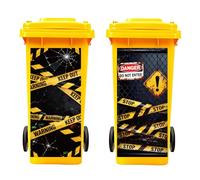 Peacoblue 2Pcs Wheelie Bin Stickers Do Not Enter for Dustbin Decorative | 82x38cm,rubbish Cover,Large Wraps,Waterproof,Funny Decals for Fridges Door,Wall,Garden Indoor Outdoor Patio Decor