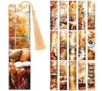 Peacoblue 30pcs UV DTF Bookmarks Wraps Transfer Stickers Autumn Scenery for Women Men Reading, Waterproof Bookmarkers Decal(No Blank Bookmarks) for Acrylic Plastic Metal Blank Bookmark