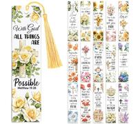 Peacoblue 30pcs UV DTF Bookmarks Wraps Transfer Stickers Bible and Flowers for Women Men Reading, Waterproof Bookmarkers Decal(No Blank Bookmarks) for Acrylic Plastic Metal Blank Bookmark