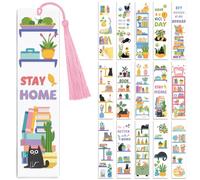 Peacoblue 30pcs UV DTF Bookmarks Wraps Transfer Stickers Bookshelves and Green Plants for Women Men Reading, Waterproof Bookmarkers Decal(No Blank Bookmarks) for Acrylic Plastic Metal Blank Bookmark