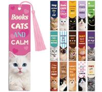 Peacoblue 30pcs UV DTF Bookmarks Wraps Transfer Stickers Cute Cats for Women Men Reading, Waterproof Bookmarkers Decal(No Blank Bookmarks) for Acrylic Plastic Metal Blank Bookmark