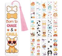 Peacoblue 30pcs UV DTF Bookmarks Wraps Transfer Stickers Cute Dog for Women Men Reading, Waterproof Bookmarkers Decal(No Blank Bookmarks) for Acrylic Plastic Metal Blank Bookmark