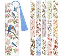 Peacoblue 30pcs UV DTF Bookmarks Wraps Transfer Stickers Flowers Branches and Birds for Women Men Reading, Waterproof Bookmarkers Decal(No Blank Bookmarks) for Acrylic Plastic Metal Blank Bookmark