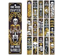Peacoblue 30pcs UV DTF Bookmarks Wraps Transfer Stickers Skull and Gold for Women Men Reading, Waterproof Bookmarkers Decal(No Blank Bookmarks) for Acrylic Plastic Metal Blank Bookmark
