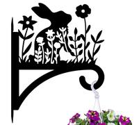 peacoblue 33.8x39.6cm Rabbit Hanging Basket Bracket,Iron Outdoor Wall Hook | Weather Resistant heavy duty Plant Hanger Hook Supports Up To 45 Lbs for Flower Pots,Lanterns,Bird Feeders,Porch & Garden