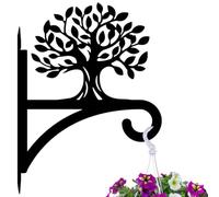 peacoblue 34x40cm Life Tree Hanging Basket Bracket,Iron Outdoor Wall Hook | Weather Resistant heavy duty Plant Hanger Hook Supports Up To 45 Lbs for Flower Pots,Lanterns,Bird Feeders,Porch & Garden