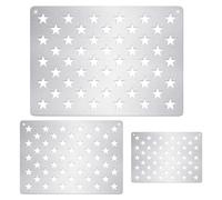 Peacoblue 3Pcs Star Metal Stencil Template Set Large Wall Stencils Stainless Steel for Painting,Wood Burning,DIY Crafts,Mixed Sizes