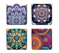 Peacoblue 4PCS Leather Squeeze Coin Purse for Women -Mystical Mandala Pattern Waterproof & Durable Change Pouch Mini Money Wallet, Best Gift for Granddaughter Daughter Wife Girl