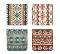 Peacoblue 4Pcs Small Leather Squeeze Coin Purse for Women-Bohemian and Aztec Pattern Waterproof & Durable Change Pouch Mini Money Wallet,Best Gift for Adult