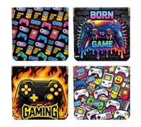 Peacoblue 4Pcs Small Leather Squeeze Coin Purse for Women-Game Controller Console Pattern Waterproof & Durable Snap Closure Change Pouch Mini Money Wallet Bag for Adult Teen Girls Best Gift