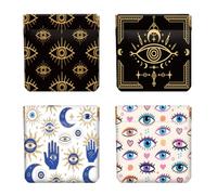 Peacoblue 4Pcs Small Leather Squeeze Coin Purse for Women-Magic Eye Pattern Waterproof & Durable Change Pouch Mini Money Wallet,Best Gift for Adult Girls