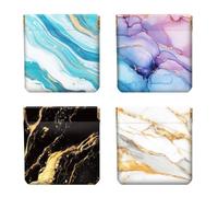 Peacoblue 4Pcs Small Leather Squeeze Coin Purse for Women-Marble Patterns Pattern Waterproof & Durable Change Pouch Mini Money Wallet,Best Gift for Adult Girls
