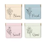 Peacoblue 4Pcs Small Leather Squeeze Coin Purse for Women-Minimalist Abstract Floral Pattern Waterproof & Durable Change Pouch Mini Money Wallet,Best Gift for Adult