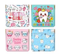 Peacoblue 4Pcs Small Leather Squeeze Coin Purse for Women-Teeth Pattern Waterproof & Durable Snap Closure Change Pouch Mini Money Wallet Bag for Adult Teen Girls Best Gift