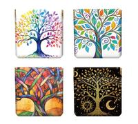 Peacoblue 4Pcs Small Leather Squeeze Coin Purse for Women-Tree of Life Pattern Waterproof & Durable Change Pouch Mini Money Wallet,Best Gift for Adult Girls