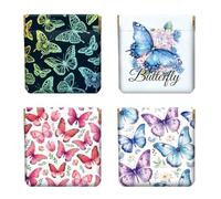 Peacoblue 4PCS Small Leather Squeeze Coin Purse Mini Money Wallet, Best Gift, Butterfly, 4.33"x4.72"
