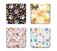 Peacoblue 4PCS Small Leather Squeeze Coin Purse Mini Money Wallet, Waterproof&Durable Change Pouch Mini Money Wallet,Best Gift for Adult Girls, cats and dogs, 4.33"x4.72"