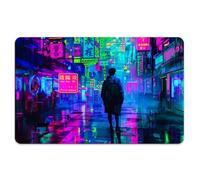 Peacoblue Bank Card Sticker Colorful Cyberpunk City Credit Debit Card Custom Skin Cover Protector, 4 Styles Waterproof Scratch-Proof and Attractive Decal for Most Popular EBT Transportation Key Card