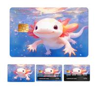 Peacoblue Bank Card Sticker Cute Hexagonal Salamander Credit Debit Card Custom Skin Cover Protector, 4 Styles Waterproof Scratch-Proof and Aesthetic Decal for Most Popular EBT Transportation Key Card