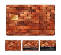 peacoblue Bank Card Sticker Red Brick Walls Credit Debit Card Custom Skin Cover Protector, 4 Styles Waterproof Scratch-Proof and Attractive Decal for Most Popular EBT Transportation Key Card