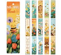 Peacoblue Bees and Flowers Bookmark Wraps, UV DTF Transfer 30PCS | UV DTF Waterproof Bookmark Wraps, Easy Apply Decals for Acrylic Plastic Metal Blanks, Personalized DIY Crafts