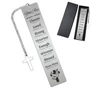 Peacoblue Bible and Pattern Metal Bookmark, Book Mark for Readers