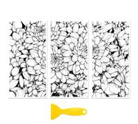 Peacoblue Black and White Daisy Rub On Transfers for Furniture Craft 6"x12"