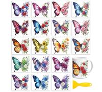 Peacoblue Butterflies Flowers Rub On Transfers for Craft, Transfer Sticker