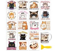 Peacoblue Cats and Words Rub On Transfers for Craft, Transfer Sticker
